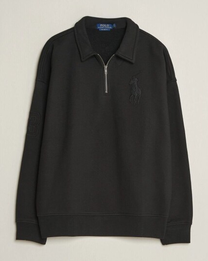 Polo Ralph Lauren Heavy Weight Half Zip Fleece Polo Black