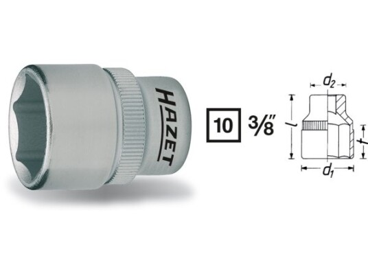 Hazet 880-14 14mm Utvendig Sekskant Pipenøkkel i Kromvanadiumstål 3/8"