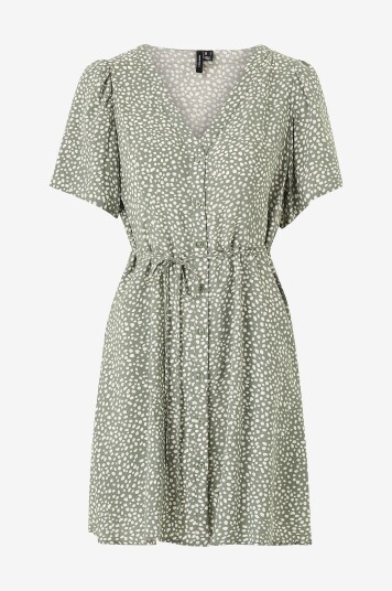 Vero Moda   Kjole vmAlba SS Short Dress Wvn   Grønn