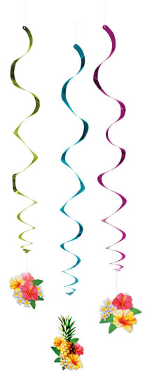 Boland Party Partners Swirls Hawaii Hengende Dekorasjoner  3-pakning