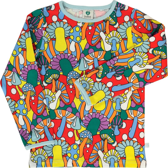 Småfolk Long Sleeved Top With Mushrooms Multi/patterned 104 110