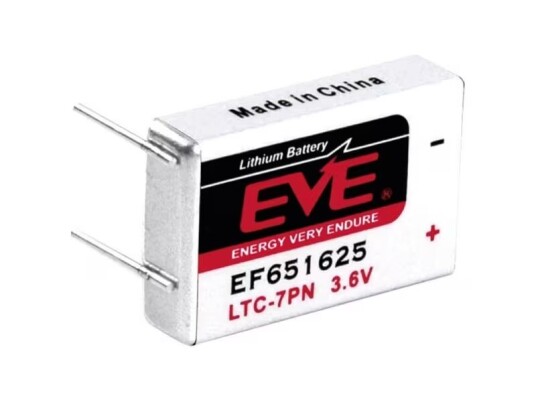 EVE EF651625 Spesialbatteri LTC-7PN U-loddeben Lithium 3,6 V 750 mAh 1 stk