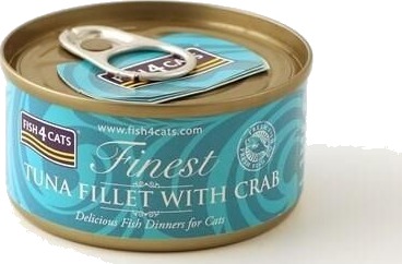 Fish4Cats Våtfôr med Tunfisk og Krabbe 70g - Naturlig Kattemat