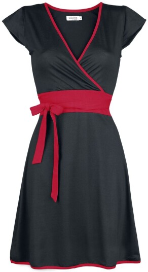 Innocent Rockabilly Kort kjole Hana Dress S til XL Damer svart rød