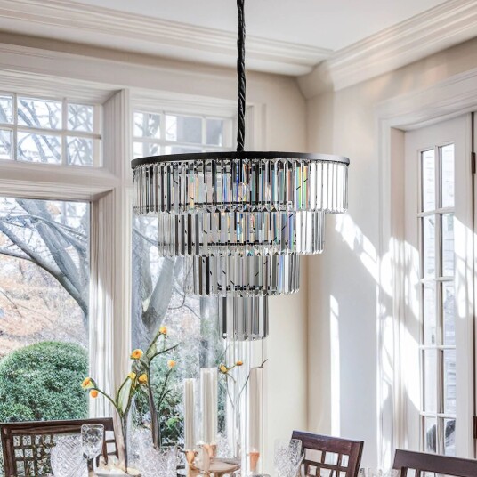 Euluna Cristal pendellampe transparent/svart Ø 71 cm Euluna Cristal pendellampe transparent/svart Ø 71 cm