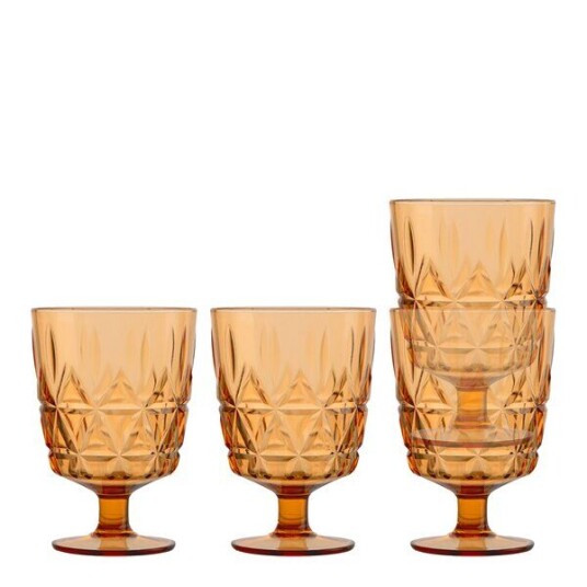 Sagaform   June picknick glass 30 cl 4 stk amber