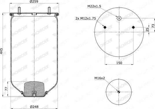 Luftbelg, fjæring MONROE ASP2066