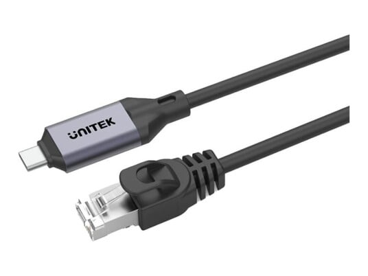 Unitek Nettverkskabel 24 Pin Usb-C Hann Til Rj-45 Hann 3 M Thunderbolt 3 / Thunderbolt 4 Støtte For Gigabit Ethernet Romgrå