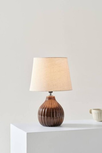 MONA bordlampe Brun/naturhvit