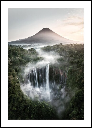 Tumpak Sewu Waterfalls and Mount Semeru Plakat Plakat / 100x150cm