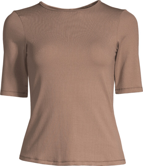 Casall Women's Rib Tee 42, Taupe Brown