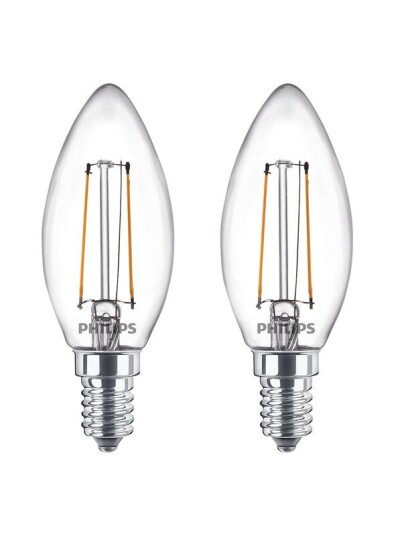 Philips LED-lyspære LED CLASSIC 25W B35 E14 WW CL ND 2PF/6 E14
