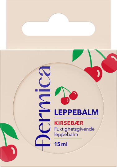 Dermica leppebalm kirsebær 15 ml Dermica leppebalm kirsebær 15 ml