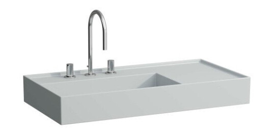 Kartell Laufen servant, 90x46 cm, venstre, matt grå