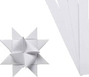 Diverse Stjernestrimler L: 45 cm dia 4.5 cm B: 10 mm hvit 100 strimler 1 pk
