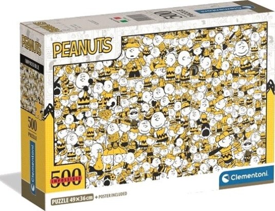 Clementoni Puzzle Impossible Peanuts Compact Box 500 pieces 2D Puslespill Clementoni Puzzle Impossible Peanuts Compact Box 500 pieces 2D Puslespill
