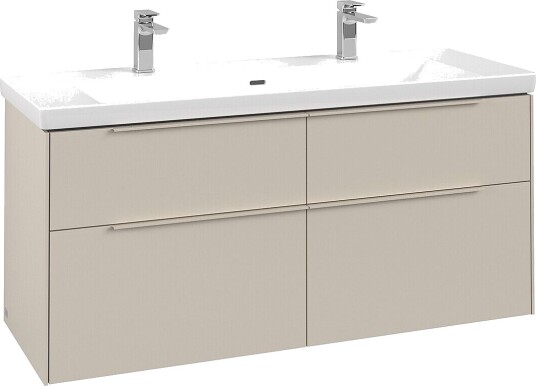 Villeroy & Boch  Subway 3.0 Servantskap m/4 skuffer 1272x576x478 mm Lys Grå Matt