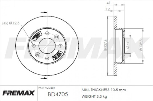 Bremseskive FREMAX BD-4705