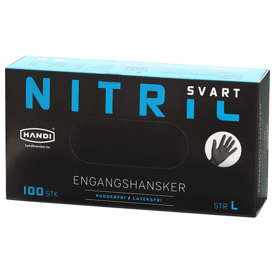 Sorte nitril engangshansker str XL