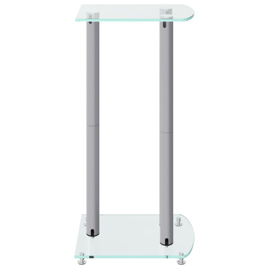 vidaXL Høyttalerstativer 2 stk sølv herdet glass 3 søyledesign vidaXL Høyttalerstativer 2 stk sølv herdet glass 3 søyledesign