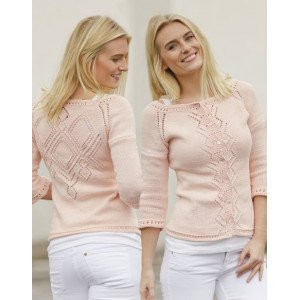 Peach Macaroon by DROPS Design Jakke Strikkeoppskrift str. S XXXL Small