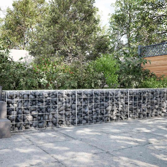 vidaXL Gabion med 5 mm tråd og 10x10 cm mesh 200x10x50 cm