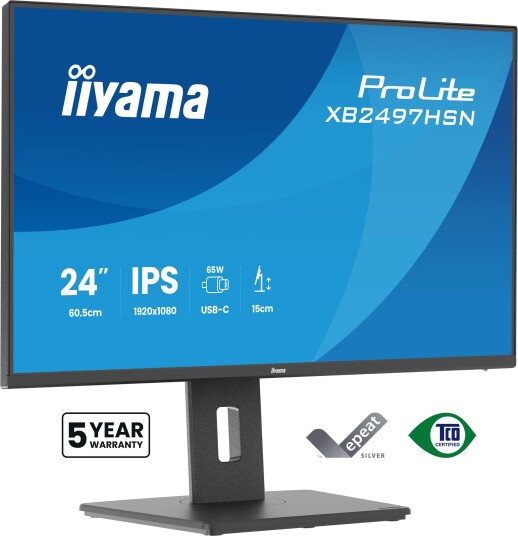 iiyama 24" FHD IPS USB C XB2497HSN B1 iiyama 24" FHD IPS USB C XB2497HSN B1