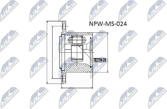 Nty Drivknute drivaksel NTY NPW MS 024