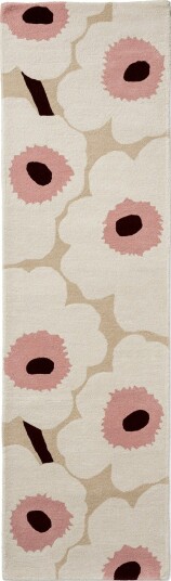 Unikko Ullteppe 70x245 cm, Beige/Rosa