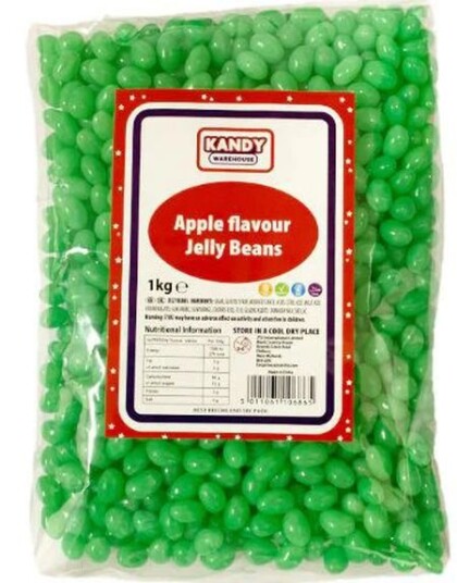 1 kg Zed Candy Apple Jelly Beans   Gelebønner med Eplesmak