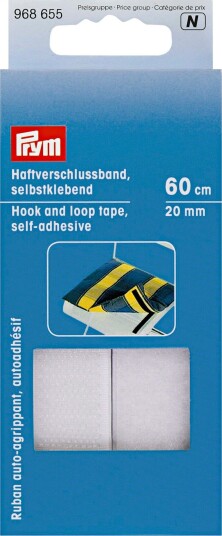 Prym Selvklebende Borrelåsbånd 20 mm Hvit 968655