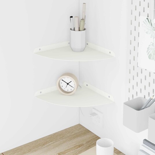 vidaXL Flytende hylle med hylle med lagring 2 pcs Hvit 24 x 24 x 2 cm