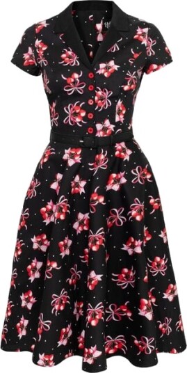 Hell Bunny Rockabilly Middellang kjole Cherilyn Dress XS til L Damer svart
