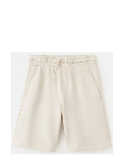 Mango Basic Cotton Bermuda Shorts Cream 9 10
