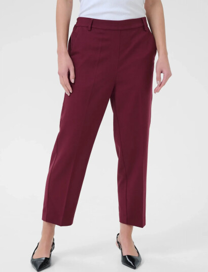 Kaffe Kasakura Hw Cropped Pants - Burgundy - 34 Kaffe Kasakura Hw Cropped Pants - Burgundy - 34