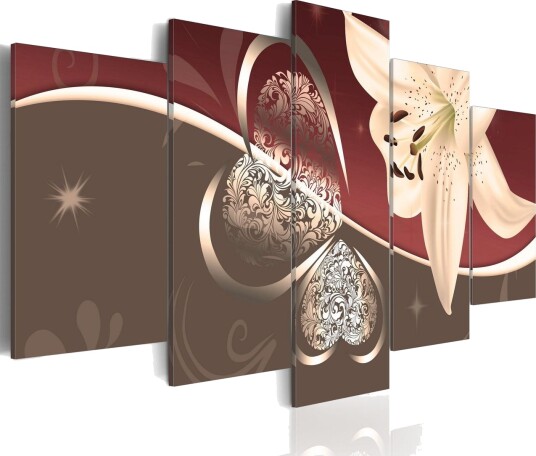 Bilde Abstraction With Lily 5 Pieces 100x50 Artgeist sp. z o. o.