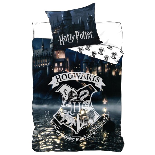 Licens Harry Potter Sengetøy 140x200 cm 100% bomull med Hogwarts Licens Harry Potter Sengetøy 140x200 cm 100% bomull med Hogwarts