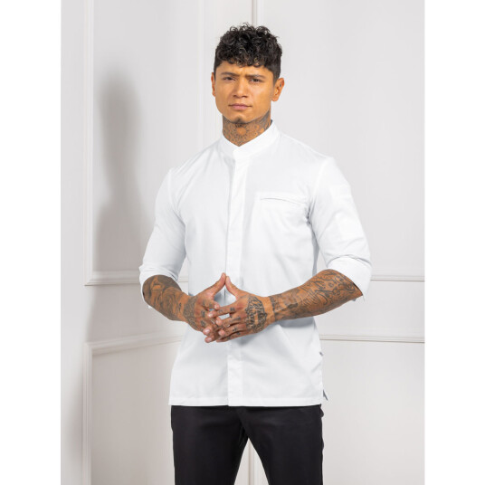 Le Nouveau Chef Kokkejakke Fabian 6XL Hvit med 3/4-ermer i mykt stretchmateriale Le Nouveau Chef Kokkejakke Fabian 6XL Hvit med 3/4-ermer i mykt stretchmateriale