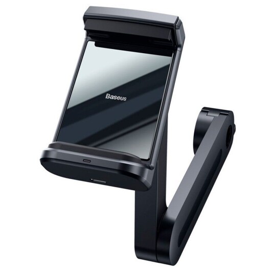 Baseus Mobilholder for Bilens Nakkestøtte med 15W Trådløs Lading - Mobil Maks: 65 - 90 mm - Svart Baseus Mobilholder for Bilens Nakkestøtte med 15W Trådløs Lading - Mobil Maks: 65 - 90 mm - Svart