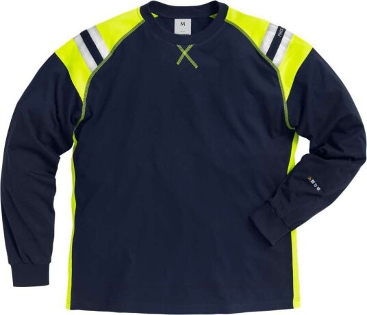 Fristads T-Shirt Långärmad Flamestat 7072 Tflh Mörk Marinblå Xs