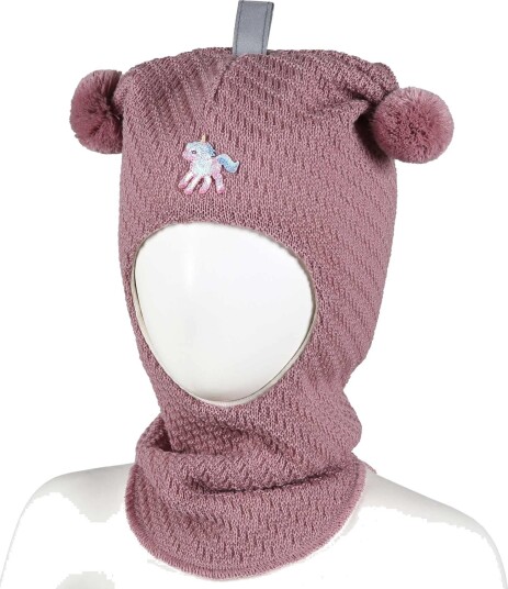 Kivat Ull Balaclava Vaffelstrikk Med Enhjørning Dusty Rose 2 (2-4år) Kivat Ull Balaclava Vaffelstrikk Med Enhjørning Dusty Rose 2 (2-4år)