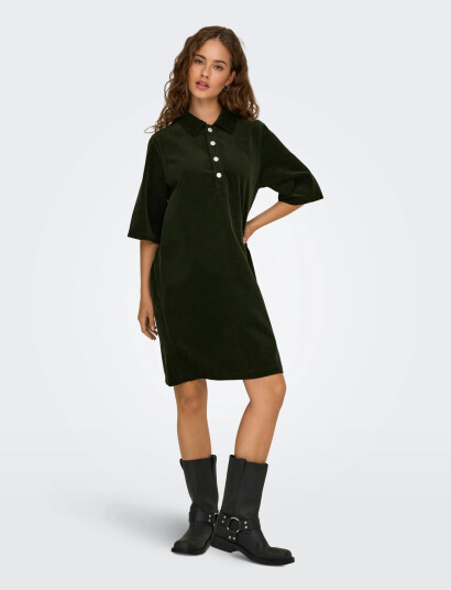 ONLY Onlgry-Nessa S/S Cord Dress Pnt - Khaki green - XS ONLY Onlgry-Nessa S/S Cord Dress Pnt - Khaki green - XS