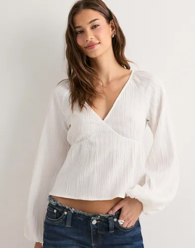 Nelly   Hvit   Structure Blouse