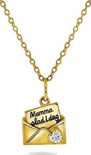 Pan Jewelry Smykke i 925 forgylt sølv med "Mamma glad i deg"