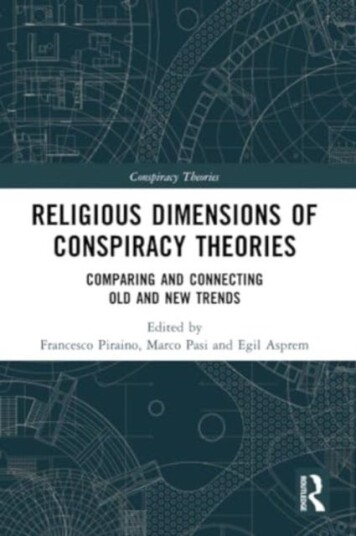Religious Dimensions of Conspiracy Theories Comparing and Connecting Old and New Trends Religious Dimensions of Conspiracy Theories Comparing and Connecting Old and New Trends