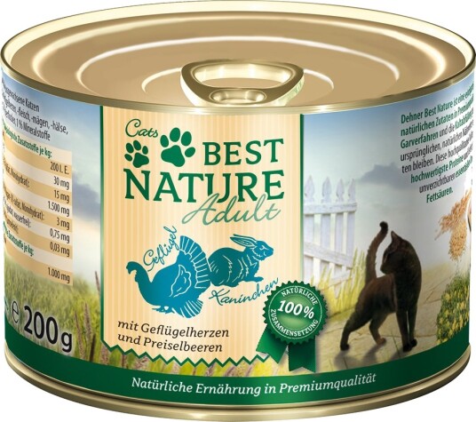 Best Nature Våtfôr Adult Cat Fjærkre & Kanin 12 X 200 G