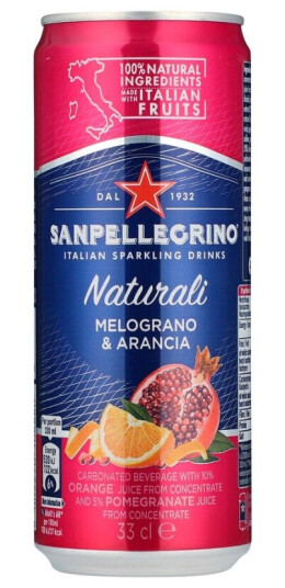 San Pellegrino Melograno Appelsin/granatæble 33 Cl. San Pellegrino Melograno Appelsin/granatæble 33 Cl.