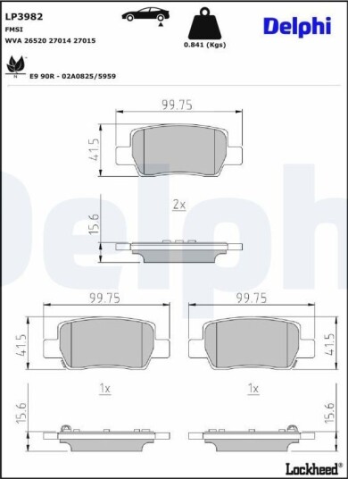 Bremseklosser DELPHI LP3982