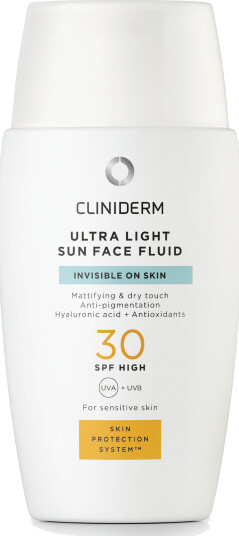 Cliniderm Ultra Light Ansiktskrem SPF30 40 ml - Vegansk og Cruelty Free