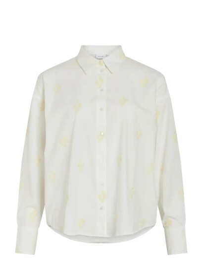 Vila Viholma Embrodiery L/S Loose Shirt/1 Cream 36 Vila Viholma Embrodiery L/S Loose Shirt/1 Cream 36